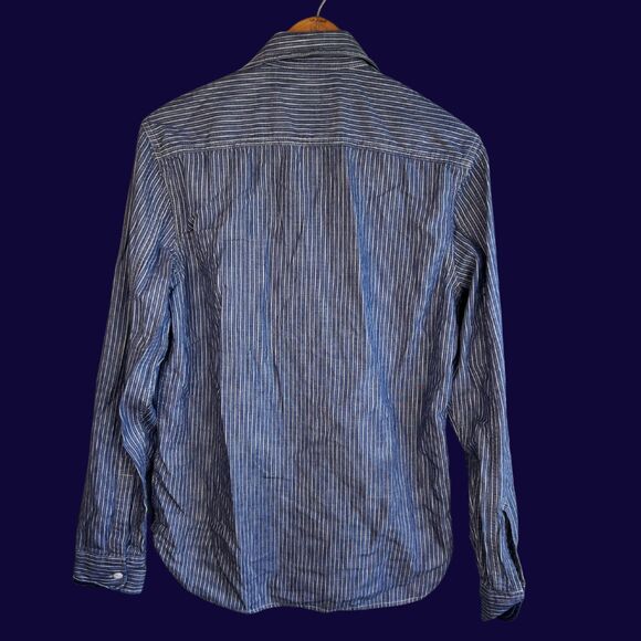 GAP Denim Hickory Long Sleeve Oxford Shirt - Picture 5 of 7